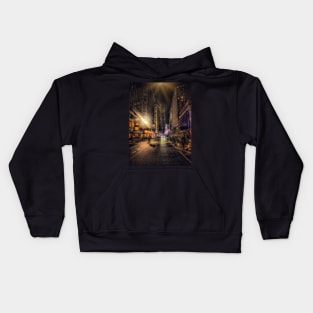 Manhattan at Night, Garment District, New York City Kids Hoodie